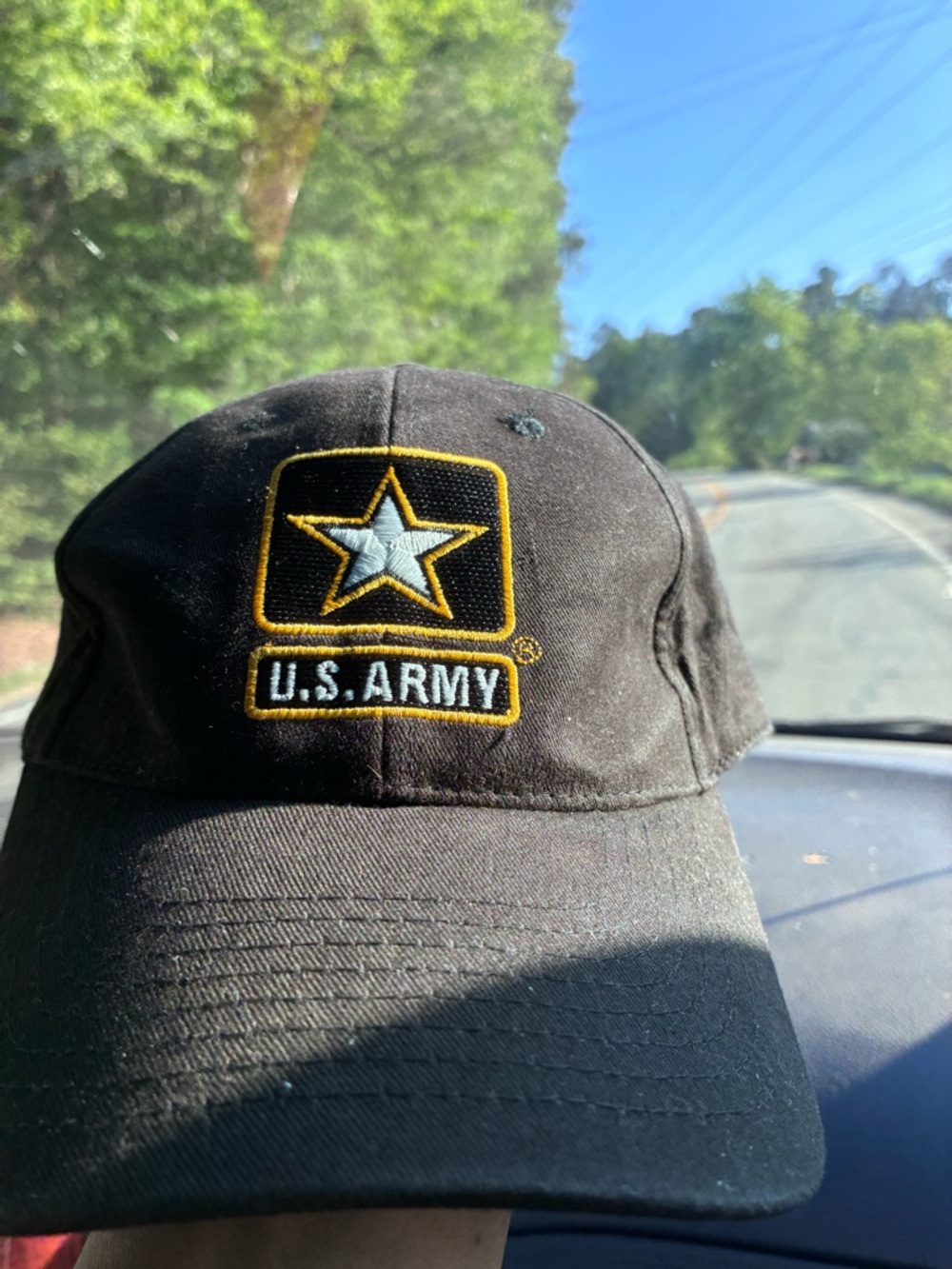 U.S. Army Black Cap with Gold Embroidered "GOARMY.COM"